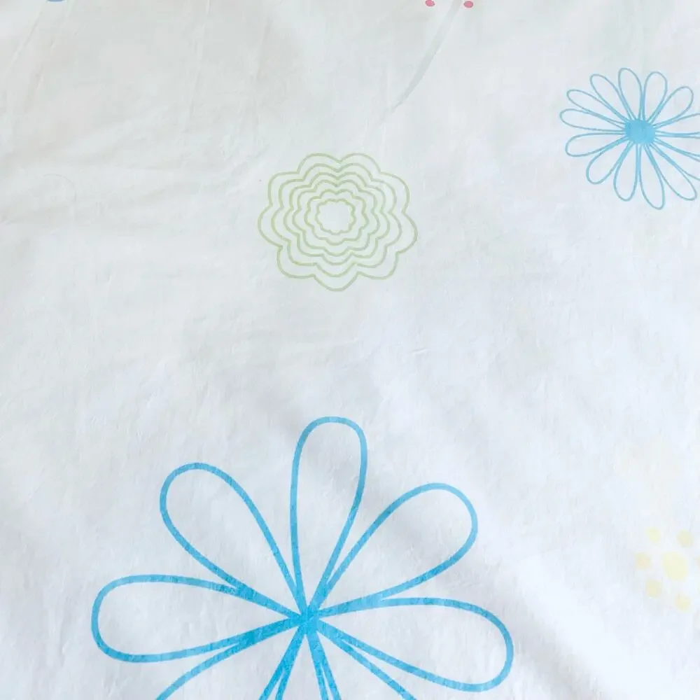 Vintage Twin Size Duvet Cover Mid Century MCM Bedding Floral Print Pink White
